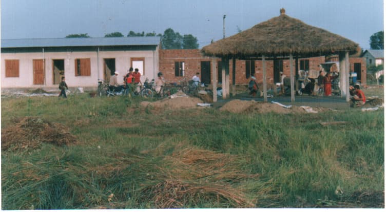 Early construction of the campus in its founding years